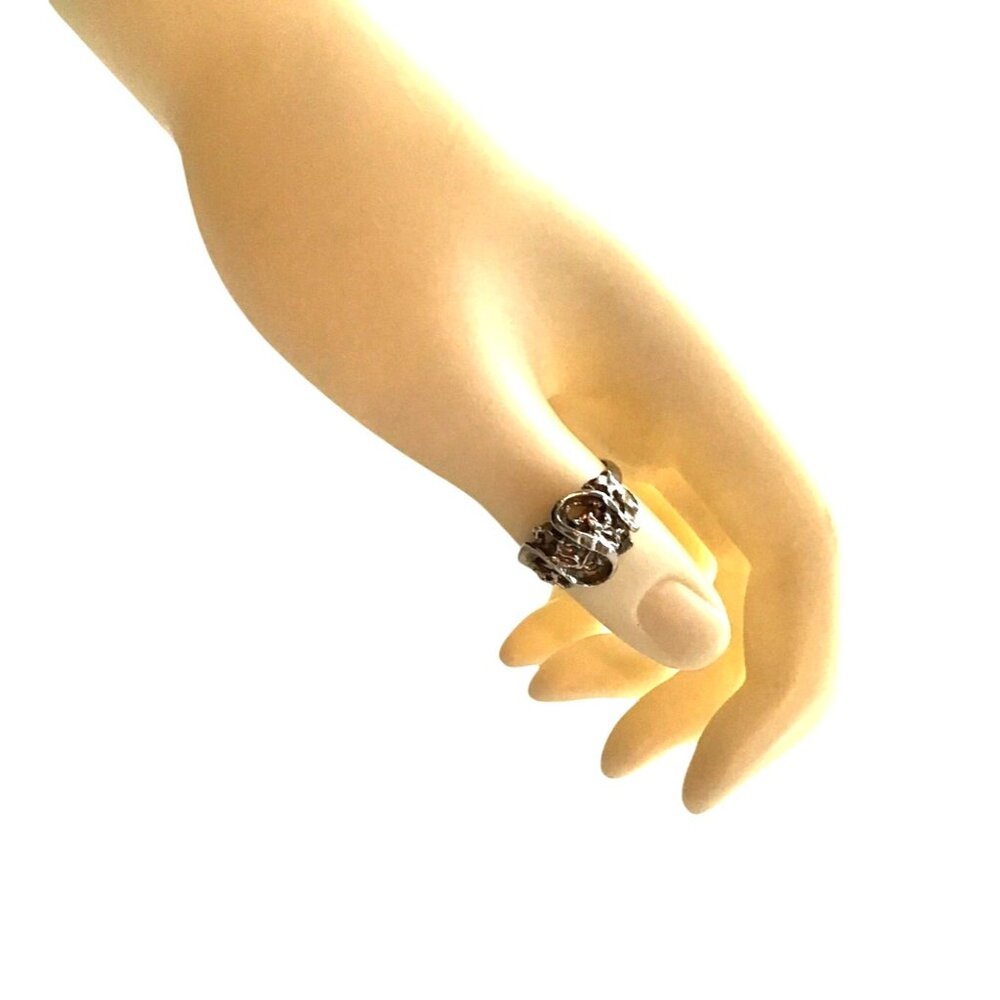 BEAUTIFUL WOMENS SILVER TONE RING Size 5
